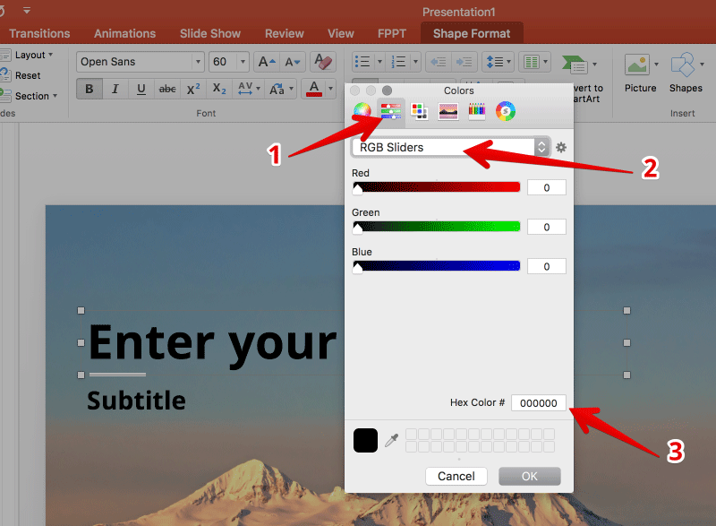 rgb colors in powerpoint for mac