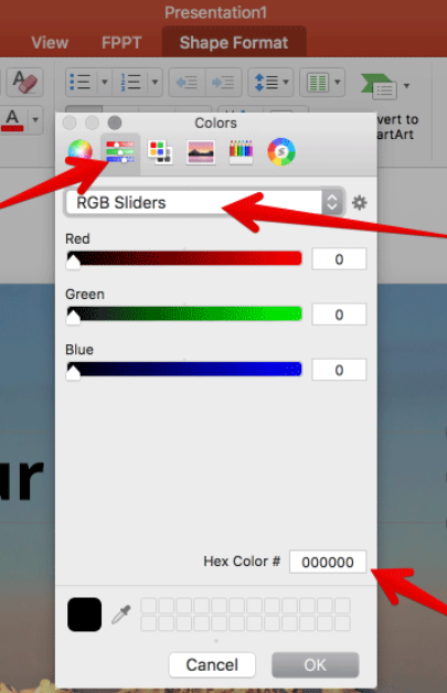 rgb colors in powerpoint for mac